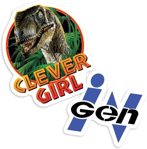 Popfunk Jurassic Park in Gen Logo and Clever Girl Raptor Collectible Stickers Clever Girl Jurassic Park, Girl General, Jurassic Park, Free Delivery, Collectibles, ? Logo