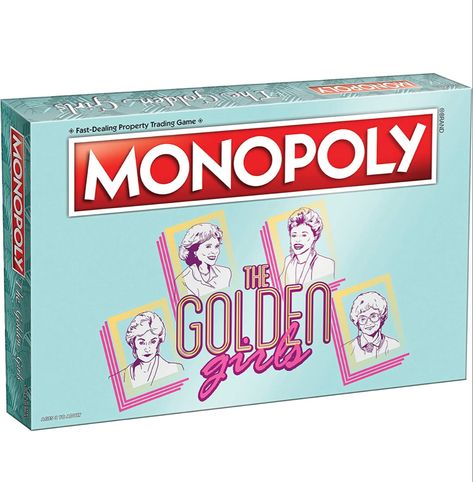 Head to Miami and get caught up in the nostalgic feeling as you relive your favorite memories from the classic television show The Golden Girls in this unique and collectible Monopoly game. A great gift for fans of The Golden Girls show and a perfect game that you won't want to pass up. Buy, sell, and trade your way to victory as you collect properties featuring locations from the show including The Lanai, Shady Pines, and Hollingsworth Manor - you’ll even find one of Miami’s hottest spots aroun Girls Tv Show, Golden Girls Merchandise, Christmas Gift Mom, Monopoly Board Game, Game Of Thrones Facts, Monopoly Money, Games For Moms, Comedy Tv Shows, Monopoly Board