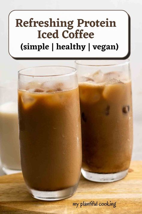 This protein iced coffee is a refreshing beverage to kickstart your day with! Creamy and rich, it is a great way to sneak extra protein into your diet. This beverage is also easy to make and is ready in minutes. Coffee With Protein Powder, Protein Iced Coffee, Homemade Protein Powder, Vegetarian High Protein, Vegan Brunch Recipes, 20g Of Protein, Unflavored Protein Powder, Vegan Coffee, Plant Based Desserts