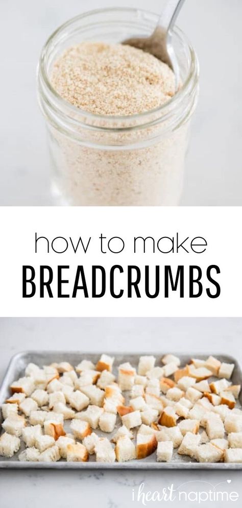 Easy Bread Crumbs, Homemade Breadcrumbs, How To Make Breadcrumbs, Homemade Bread Crumbs, Bread Crumbs Recipe, Fresh Bread Crumbs, Plain Bread, Homemade Pantry, Dry Bread