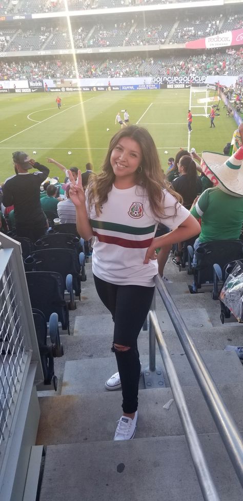 Soccer game outfit  Mexico soccer game gold cup 2019 champions Chicago soldier field Lafc Soccer Game Outfit Women, Mexico Soccer Game Outfit, Mexico Jersey Outfit Woman, Soccer Game Outfit Women, Soccer Game Outfit, Soccer Jersey Outfit Women, Soccer Game Outfits, Soccer Girls Outfits, Game Outfit Ideas