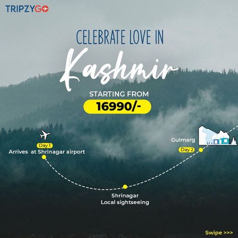 Heaven on Earth is calling for your adventurous soul.🏔️😍

Check out the itinerary for our upcoming trip to Kashmir ✅

Connect with us to book your package!🎉
.
.
.
.
.
.
.
.
#tripzygo #tripzygovideo #tripzygovideos #tripzygointernational #travelwithtripzygo #kashmirvalley #Kashmir #kashmirtourism #kashmirbeauty #kashmirlovers #KashmirDiaries #kashmirtourism #srinagar #valley #valleyview #gulmarg #pahalgam #houseboat Kashmir Tourism, Kashmir Trip, Drone Design, Srinagar, Houseboat, Taxi Service, Jodhpur, Heaven On Earth, House Boat