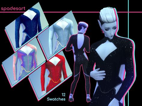 Alien Clothes, Sims 4 Male Clothes, Sci Fi Clothing, Loose Tie, Sims 4 Anime, Gothic Shirts, Sims 4 Characters, Sims4 Clothes, Sims 4 Cc Packs