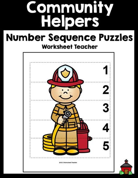 Help preschool students practice their numbers (1-5) and sequence skills with these fun community helpers math picture puzzles. File includes 10 puzzles. Product is not editable. Students count by 1’s. Puzzles include a firefighter, police officer, doctor, farmer, construction worker, crossing guard, soldier, nurse, detective, and mail carrier. Just print on cardstock, laminate, and cut into strips. Students put the puzzle together in correct number order. Puzzle pieces may be stored in a pla Community Helpers Math, Community Helpers Preschool Activities, Math Pictures, Winter Printables, Community Helpers Theme, Crossing Guard, Community Nursing, Community Helpers Preschool, Community Workers