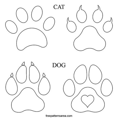 Printable Paw Print PDF Outline Template Cat Paw Template Free Printable, Paw Print Coloring Pages, Dogs Paw Drawing, Dog Paw Drawing Easy, Cat Paw Print Drawing, Cat Paw Outline, Paw Print Outline Tattoo, Dog Paws Drawing, Paw Print Tattoo Design