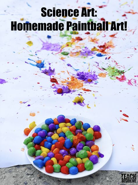 Homemade Paintball Bombs (Science + Art) - Teach Beside Me Art Festival Activities, Science Art Projects For Kids, Paintball Ideas, Process Art Activities, Paint A Pumpkin, Art Nook, Science Art Projects, Educational Activities For Toddlers, Paintball Party