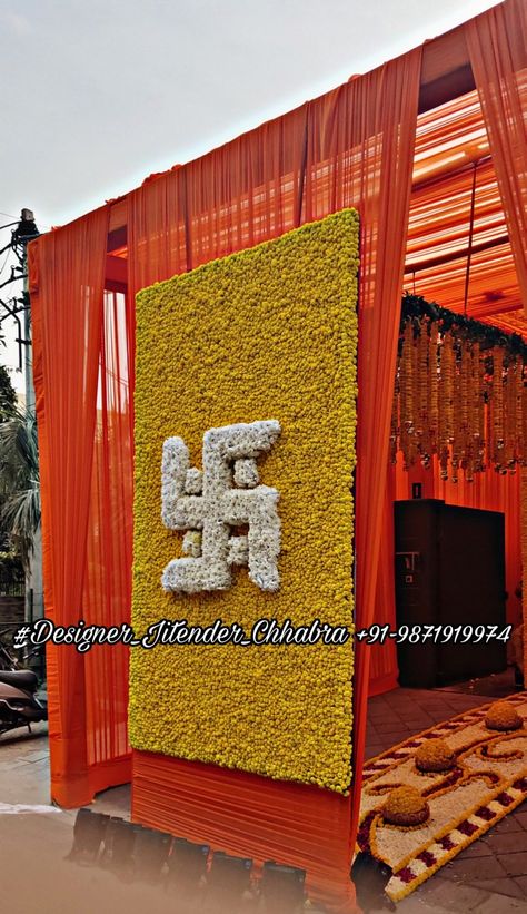 #Marigold_floral_patching #yellow_Orange_theme #Chhabra_Events_Planner Sunderkand Path Decoration, Orange Theme, Events Planner, All Friends, Convention Centre, Event Planner, Yellow Orange, Wedding Decor, Wedding Decorations