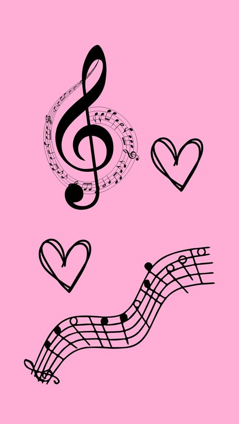 Music Cute Wallpapers, Cute Music Backgrounds, Music Notes Aesthetic Wallpaper, Music Note Wallpaper Aesthetic, Pink Music Aesthetic, Musical Notes Wallpaper, Musical Background Wallpapers, Music Notes Aesthetic, Pink Music Wallpaper