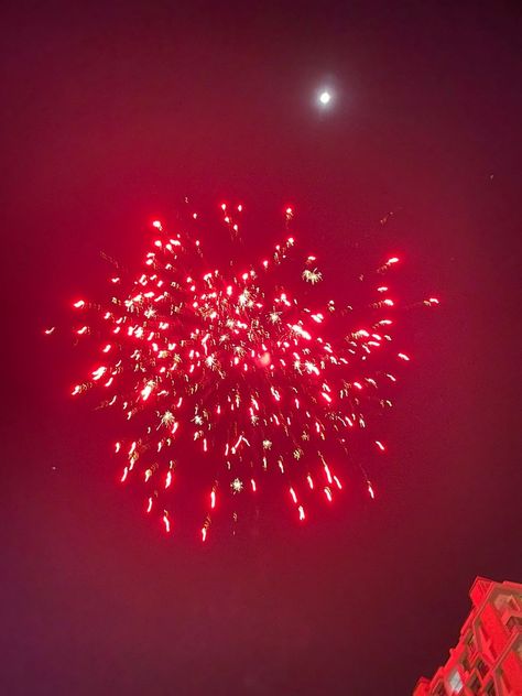 Red fire cracker sky shot in night sky Fire Crackers Aesthetic, Fire Crackers, Fire Cracker, Love Peace, Story Ideas, Crackers, Art Sketches, Red, Quick Saves