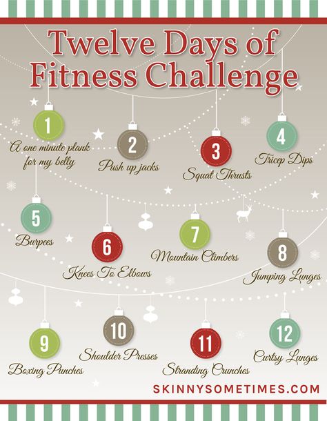 12 Days Of Fitness Challenge   Workout 12 Days Of Fitness Challenge, Christmas Fitness Challenge, Christmas Fitness, Squat Thrust, Challenge Workout, Workout Challenges, Jumping Lunges, Boxing Punches, Small Group Training