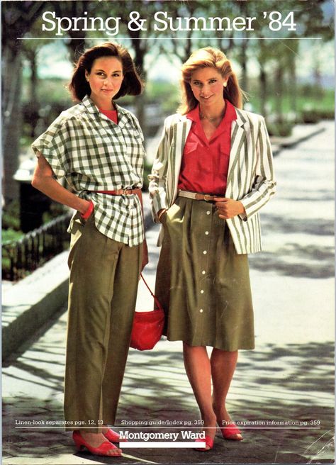 1984 Montgomery Ward Spring Summer Catalog 80s Girl Fashion, Vintage Ralph Lauren Ads, 80s Outfits Women, 1987 Fashion, 1980s Outfits, 70s Women Fashion, 1980 Fashion, 1980’s Fashion, 80s Fashion Trends