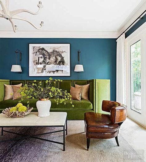 teal paint color Teal Paint Colors, Blue And Green Living Room, Teal Rooms, Fun Living Room, Marie Flanigan, Teal Living Rooms, Living Colors, Best Living Room Design, Teal Walls