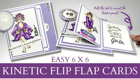 Kinetic Cards How To Make, Pop And Flip Card, 5x7 Handmade Cards, Mixed Up Crafts Tutorials, Flip Flap Card, Kinetic Cards, Up Craft, Fancy Fold Card Tutorials, Fun Folds