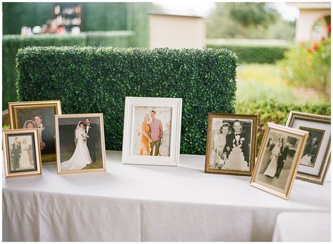 Engagement Picture Display At Wedding, Family Wedding Photo Display At Wedding, Displaying Pictures At Wedding, Family Photos At Wedding Display, Family Photo Display Wedding, Generation Wedding Pictures Display, Framed Engagement Photos, Generational Wedding Photo Display, Wedding Picture Frame Signs