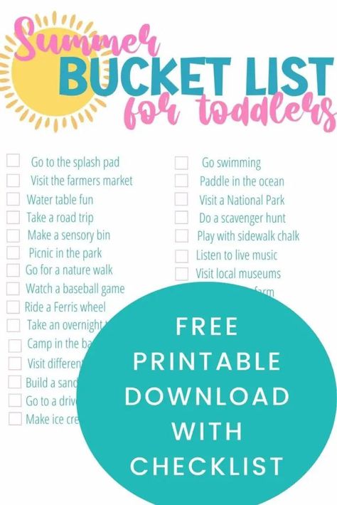 summer bucket list for toddlers Fun Summer Bucket List, Cheap Summer Activities, Printable Summer Bucket List, Summer Bucket List For Kids, Kids Summer Bucket List, Ultimate Summer Bucket List, Best Bucket List, Bucket Ideas, Summer Fun For Kids