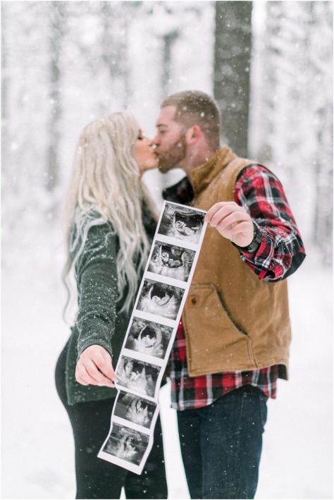 Snowy Baby Announcement Baby Ultrasound Outdoor Winter Maternity Shoot Snow, Christmas Tree Baby Announcement, Snow Baby Announcement, Snow Maternity Photos, Winter Pregnancy Photoshoot, Baby Announcement Winter, Winter Pregnancy Announcement, Winter Maternity Pictures, Pregnancy Announcement Pictures