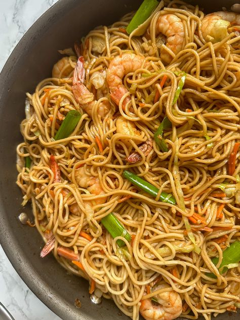 Langostino Tails Recipe, Shrimp And Noodles, Shrimp Lo Mein Recipe, Shrimp Lo Mein, Chinese Shrimp, Lo Mein Recipe, Shrimp Noodles, Lo Mein Noodles, Lo Mein Recipes