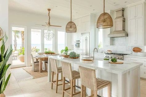 30+ Coastal Farmhouse Kitchens: Your New Design Crush Farmhouse Kitchen Designs, Small House Remodel, Modern Coastal Farmhouse, Coastal Farmhouse Kitchen, Fixer Upper House, Farmhouse Kitchens, Kitchen Counter Decor, Counter Decor, Farmhouse Kitchen Design