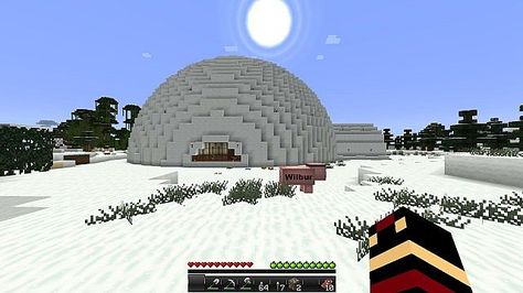 IGLOO Minecraft Project Minecraft Igloo, Minecraft Polar Bear Habitat, Polar Bear Enclosure Minecraft, Terraria Igloo, Minecraft Underwater Dome, Igloo House, All Minecraft, Minecraft Pe, Survival Mode