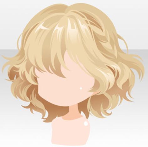 Curly Hairstyle Drawing Reference, Short Curly Anime Hair, Short Hairstyle Drawing Reference, Anime Short Curly Hair, Curly Chibi Hair, Chibi Wavy Hair, Fluffy Hair Girl Drawing, Hair Drawing Fluffy, Fluffy Hairstyles Drawing