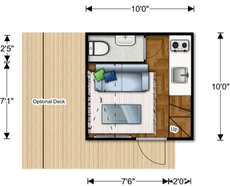 nomad micro home 06   100 Sq. Ft. Prefab NOMAD Micro Home: Could You Live this Small? Micro Home Floor Plans, Small Prefab Homes, Design Casa Piccola, Micro Homes, Micro Cabin, Tiny House Blog, Casa Loft, Cabin Floor, Cabin Floor Plans