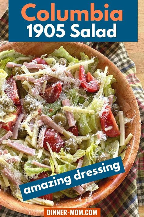 Make the original Columbia 1905 Salad and dressing recipe at home! You don't have to visit the restaurant to enjoy this hearty chef's salad with a zesty garlic vinaigrette. It's easy to make and low-carb too! The Columbia 1905 Salad, 1905 Columbia Salad, Jimmy John’s Unwich Salad, Columbia 1905 Salad Recipe, Carrabas Salad Dressing, Columbia Restaurant 1905 Salad, 1905 Salad Dressing, 1905 Salad Recipe Columbia, Columbia 1905 Salad