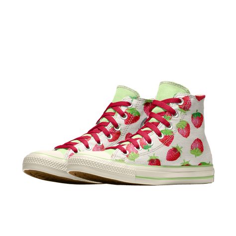 Strawberry Sneakers, Custom Chuck Taylors, Fresh Shoes, Aesthetic Shoes, Goth Outfits, Dream Shoes, Look At You, Colourful Outfits, Chuck Taylor All Star