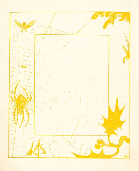 Vintage yellow spider web frame, remix from artworks by Theo van Hoytema | free image by rawpixel.com / nook Vintage Spider Illustration, Spider Vector Illustrations, Spider Vintage, Yellow Spider, Spider Graphic, Charm Art, Vintage Spider, Web Design Resources, Free Illustration Images