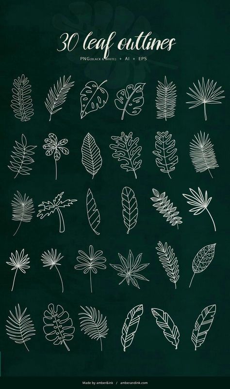 Simple Botanical Drawings, Plant Stencil, Drawing Hands, Tropical Leaves Pattern, Japanese Tattoos, Leaf Illustration, Arrow Tattoo, Leaf Drawing, Pola Sulam