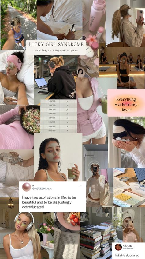 Goals, hard work, pretty, aesthetic, self care, reading, bold, working out, gym, Pilates, yoga, put together, good grades, perfect, water, hydration, healthy, eating healthy, skincare, makeup, hot girl walks Ways To Better Yourself, Goal Setting Vision Board, Become A Better Person, Lucky Girl Syndrome, Feminine Energy Aesthetic, Affirmation Board, Aesthetic Lockscreens, Vision Board Goals, Dream Vision Board