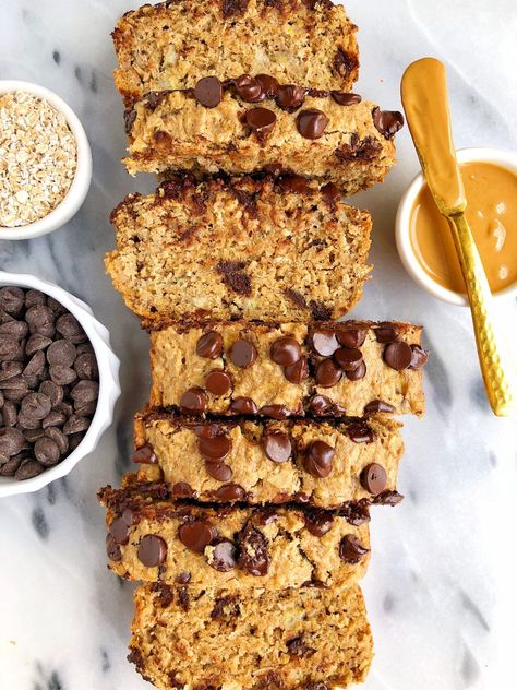 Gluten-Free Lactation Chocolate Chip Banana Bread Lactation Banana Bread, Rachel Mansfield, Banana Bread Baked Oatmeal, Healthy Banana Recipes, Banana Bread Bars, Banana Recipe, Banana Snacks, Peanut Butter Banana Bread, Healthy Milk