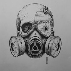 Gas Mask Drawing, Gas Mask Tattoo, Gas Mask Art, Scary Drawings, Skull Sleeve Tattoos, Creepy Drawings, Skull Art Drawing, Skulls Drawing, Dark Art Tattoo