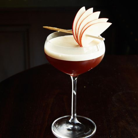 Learn how to make this slightly sweet cold-weather cockail at @foodandwine. Pomegranate Margaritas, Grape Cocktails, Rye Cocktails, Autumn Drinks, Mulberry Recipes, Sparkling Wine Cocktails, Spicy Candy, Cider Sangria, Champagne Punch