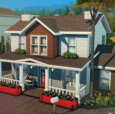 Sims 4 Copperdale Family House, Copperdale House, Sims 4 Copperdale House, Copperdale Family Home, Sims 4 Copperdale, Sims4 Inspiration, Sims4 Builds, Sims 4 Houses Layout, Play Sims 4