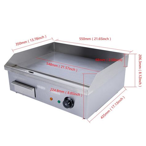 OUKANING 22.1'' W x 24.8'' D Portable Single Burner Flat Top Electric Grill & Reviews | Wayfair Flat Top Grill, Electric Griddle, Griddle Grill, Single Burner, Electric Grill, Hot Plate, Circuit Breaker, Flats Top, Food Grade