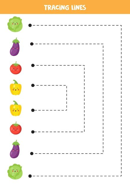 Tracing lines for kids cute cartoon vege... | Premium Vector #Freepik #vector #tracing #hand-writing #worksheet #kids-worksheet Worksheet Tk, Preschool Reading Activities, Cute Vegetables, Cartoon Vegetables, Autumn Vegetables, Thanksgiving Activities Preschool, Kids Handwriting Practice, Shape Tracing Worksheets, Summer Worksheets