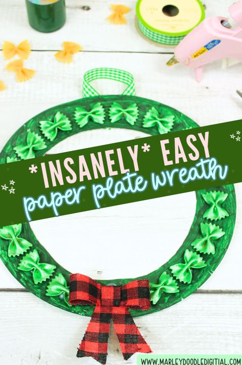 Get ready for holiday fun with this easy Christmas wreath craft! Made with a paper plate and pasta, this project is great for kids, toddlers, and preschoolers. Perfect for Christmas crafting at home or as a classroom activity, this wreath is fun, festive, and affordable. Download the step-by-step instructions and start creating with the little ones today! Pasta Wreath, Paper Plate Wreath, Plate Wreath, Christmas Pasta, Things To Do For Free, Fun Christmas Party Ideas, Diy Christmas Treats, Pasta Simple, Craft At Home