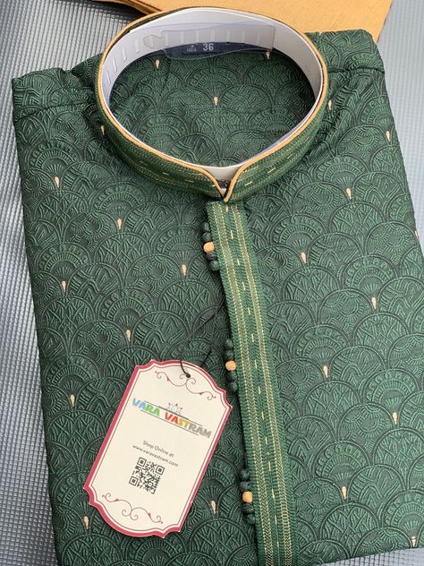 Premium Dark Green Soft Silk Mens Kurta Pajama Set With Zari - Etsy Panjabi For Men, Elegant Green Jamawar Kurta, Green Kurta Pajama Men, Ceremonial Green Kurta With Naqshi Detailing, Pista Green Kurta For Men, Dark Green Kurta Men, Mens Kurta Pajama, Gents Kurta Design, Gents Kurta