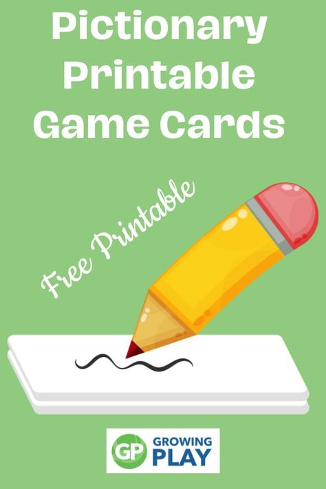 Pictionary Printable Game Cards - Free - Growing Play Pictionary Word List, Pictionary For Kids, Pictionary Words, Language Arts Teacher, Birthday Coloring Pages, Paper Games, Bingo Printable, Printable Game, Reading Comprehension Worksheets