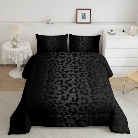 PRICES MAY VARY. Unique Designs: We use digital printing technology to create exquisite designs for our comforters; whether you're looking for modern geometric shapes, sports theme, western theme, or animal inspired designs, you will find a unique bedding set here Size: Twin size includes 1 comforter 68"x90", 1 pillowcase 20"x30"; full size includes 1 comforter 79"x90", 2 pillowcases 20"x30"; queen size includes 1 comforter 90"x90", 2 pillowcase 20"x30"; king size includes 1 comforter 104"x90", Silver And Black Bedroom, King Size Bedding Ideas, Black Room Decor Bedroom, Animal Print Room Decor, Black And White Bedrooms, Cheetah Print Bedding, Black And White Comforter, Animal Print Bedroom, Animal Print Rooms