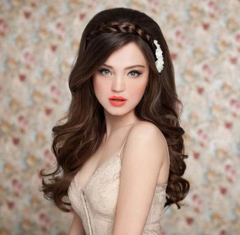 Wedding hair Make Up Sposa, Best Wedding Hairstyles, 2015 Hairstyles, Wedding Hairstyles For Long Hair, Formal Hairstyles, Short Curly Hair, Wedding Hair And Makeup, Hairstyles For Long Hair, 인물 사진