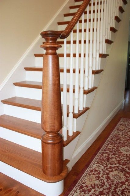 Large Turned Newel Post - Staircase - Other - by Kinzel Wood Products Large Turned Newel Post, Round Newel Post, Turned Newel Post, Newel Posts For Stairs, Wooden Staircase Railing, Stairway Walls, Stair Railing Makeover, Stair Newel Post, Round Stairs