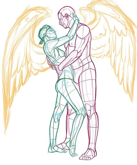 Couple Embrace Angel - Free image on Pixabay Male Figure Drawing, Human Figure Drawing, Anatomy Drawing, Poses References, Figure Drawing Reference, Body Drawing, Couple Drawings, Art Poses, Anime Poses Reference