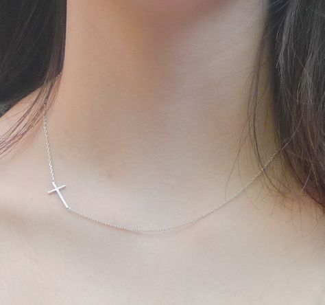 Sideways Cross Necklace  silver Sideways Cross by Jimmyaccessories, $4.50 Sideways Cross Necklace Silver, Sideways Cross Necklace, Cross Choker Necklace, Cross Necklace Sideways, Cross Choker, Gold Cross Necklace, Short Necklace, Cross Pendant Necklace, Cross Pendant