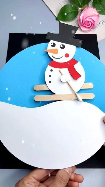 Skiing Crafts For Kids, Ski Crafts For Kids, Winter Camp Activities For Kids, Snow Man Craft, Camping Activites For Kids, Handmade Paper Craft, Cold Places, Craft Ideas Paper, Ice Cream Sticks