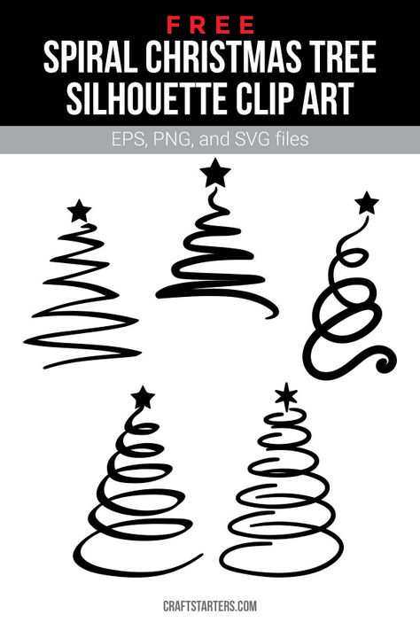 Spiral Christmas Tree, Christmas Tree Silhouette, Cricut Christmas Ideas, Christmas Tree Svg, Christmas Vinyl, Christmas Stencils, Silhouette Christmas, Silhouette Clip Art, Christmas Svg Files