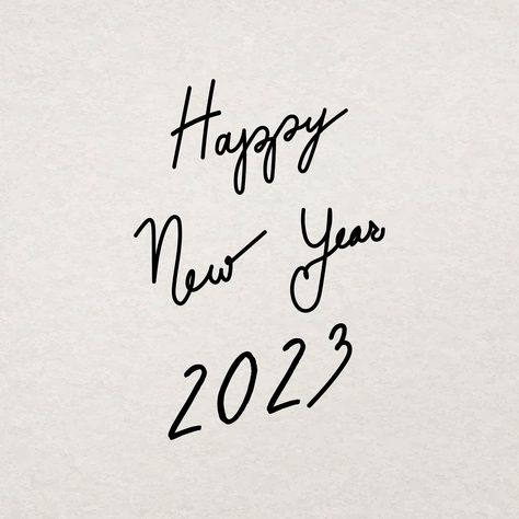 Happy New Year 2023 typography, minimal ink hand drawn greeting vector | free image by rawpixel.com / Baifern 2023 Typography, January Inspiration, Happy New Year Typography, Typography Psd, Best New Year Wishes, Typography Minimal, New Year Wishes Images, New Year Post, Happy New Year Vector