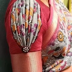 Blouse Hand And Back Design, Bunga Hands Blouse Designs, Blouse With Patch Work, Selvess Designs Blouse, Boluses Design Simple, Georget Blouse Designs Latest, Bloues Hands Design, Pattu Blouse Hands Models Latest, Blouse Hand Models Latest