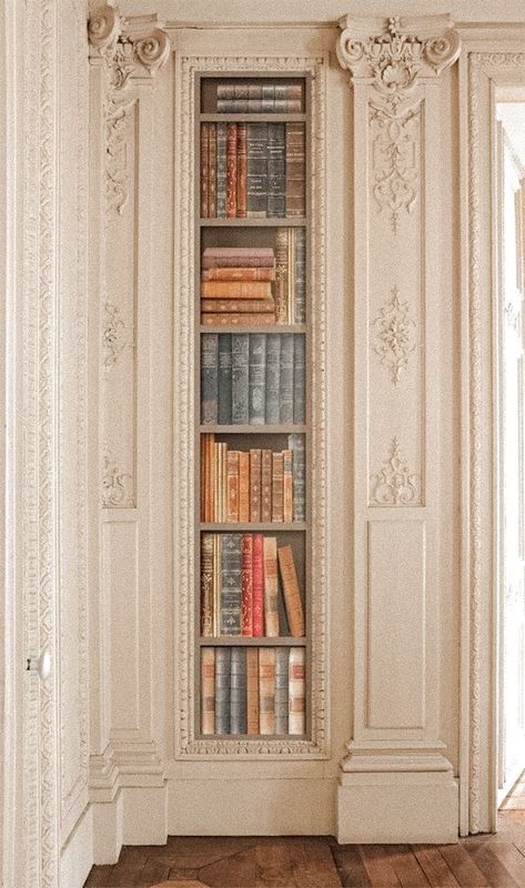 French Provincial Bookshelf, French Library Room, Old Money Bookshelf, French Hotel Aesthetic, Old Money Library Aesthetic, Old Money Decor Aesthetic, French Old Money Aesthetic, Old Money Library, French Bookshelf