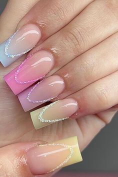 Cute Easter Nails, Easter Nails Design Spring, Confetti Nails, Easter Nail, Easter Nail Designs, Ombre Acrylic Nails, Easter Nails, Short Acrylic Nails Designs, Cute Easter